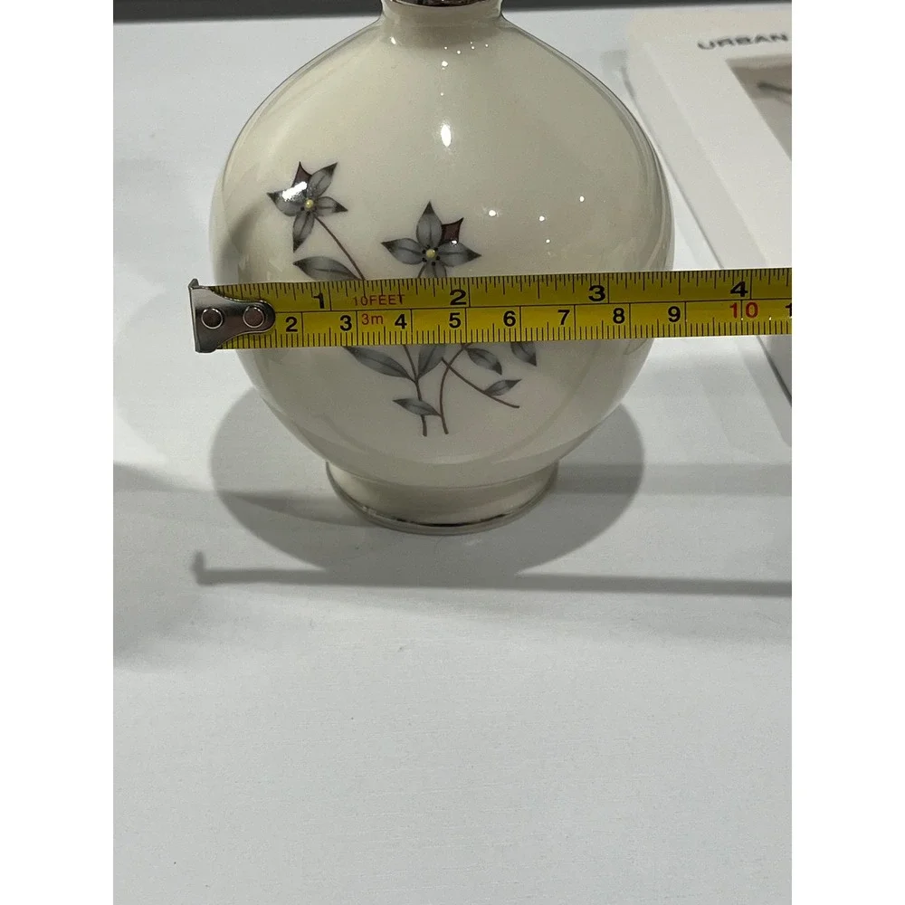 Vintage Lenox Bud Vase and Arnart Miniature Porcelain Pitcher Set Ivory Floral